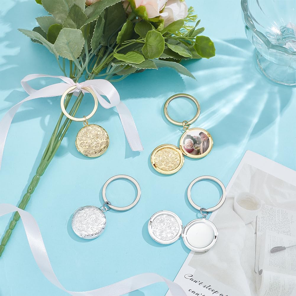 UNICRAFTALE 4Pcs Locket Keychain Personalized Memory Locket Key Chain with Photo Custom Pictures Photo Keychain for Gift - Image 2