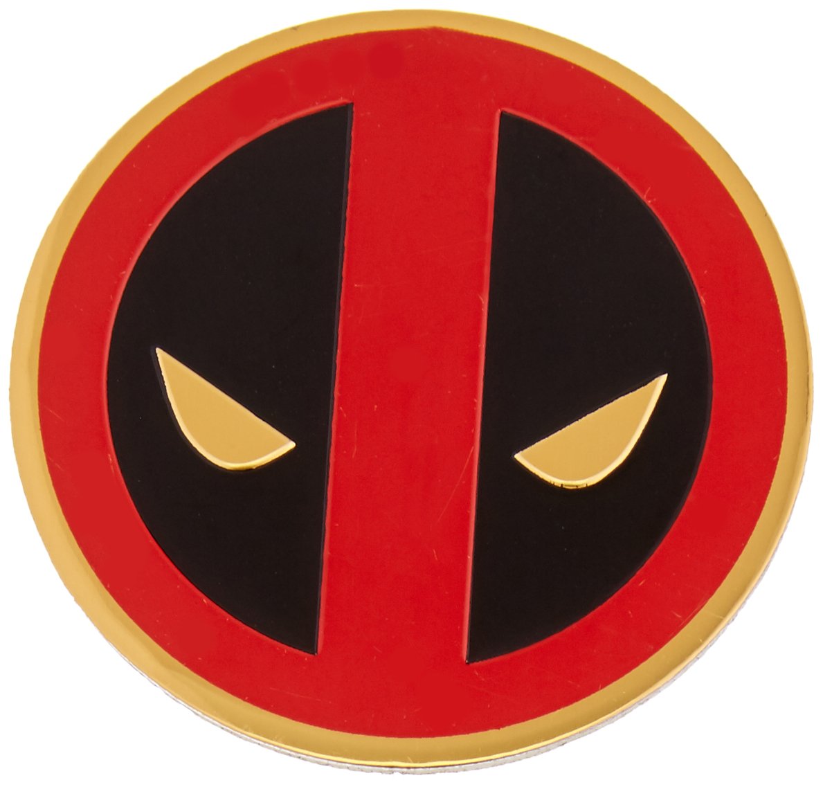 Classic DEADPOOL Icon, Officially Licensed Marvel Artwork, Premium Vinyl Gold Metallic Finish, 5cm Metal STICKER AUTOCOLLANT