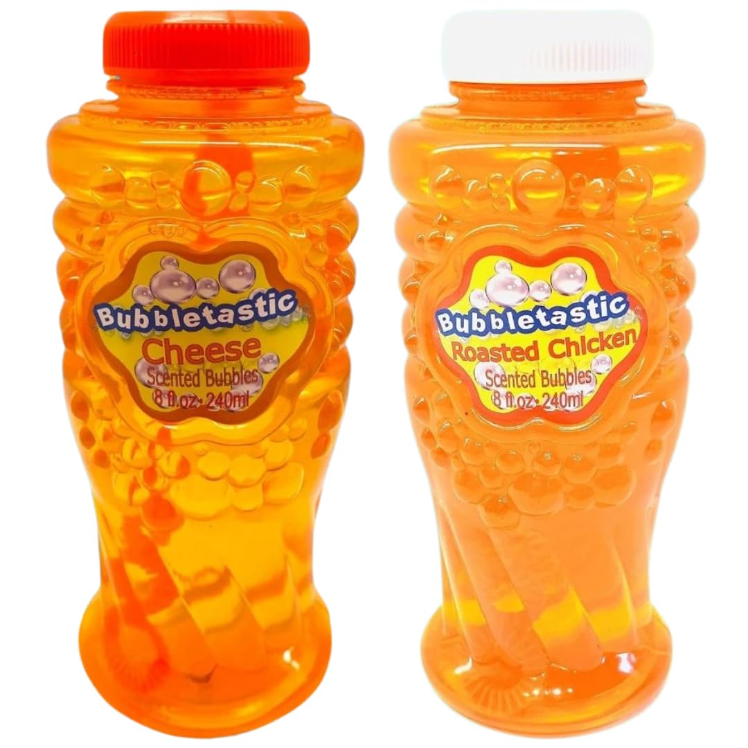 Bubbletastic2 Pack Dog Bubbles, Cheese Scented 8oz and Roasted Chicken Scented 8oz, 16oz Total