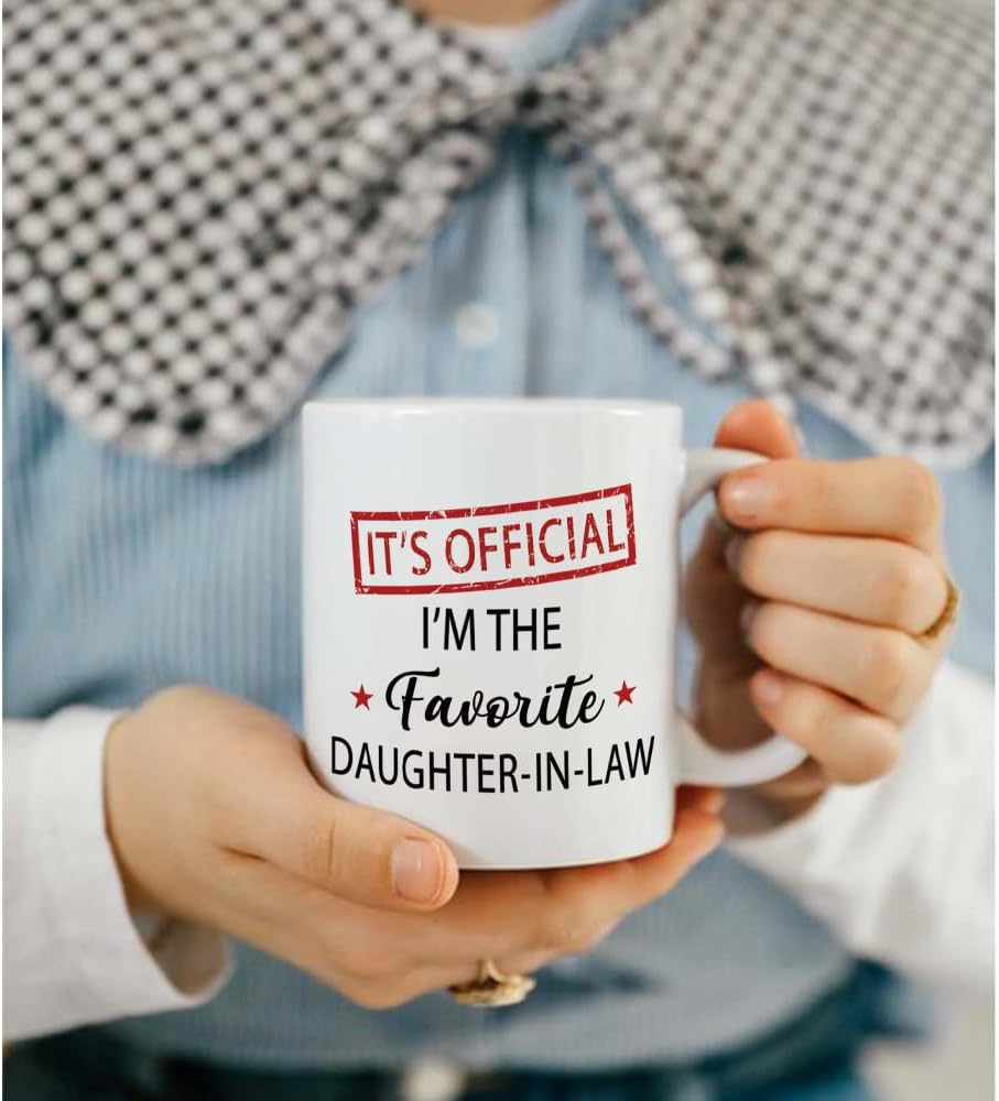 Daughter in Law Gifts from Mother/Father in Law - Birthday Christmas Valentines Mother's Day Wedding Gift, Funny DIL Gift - Officially Favorite Child Daughters Cup-262 - Image 2