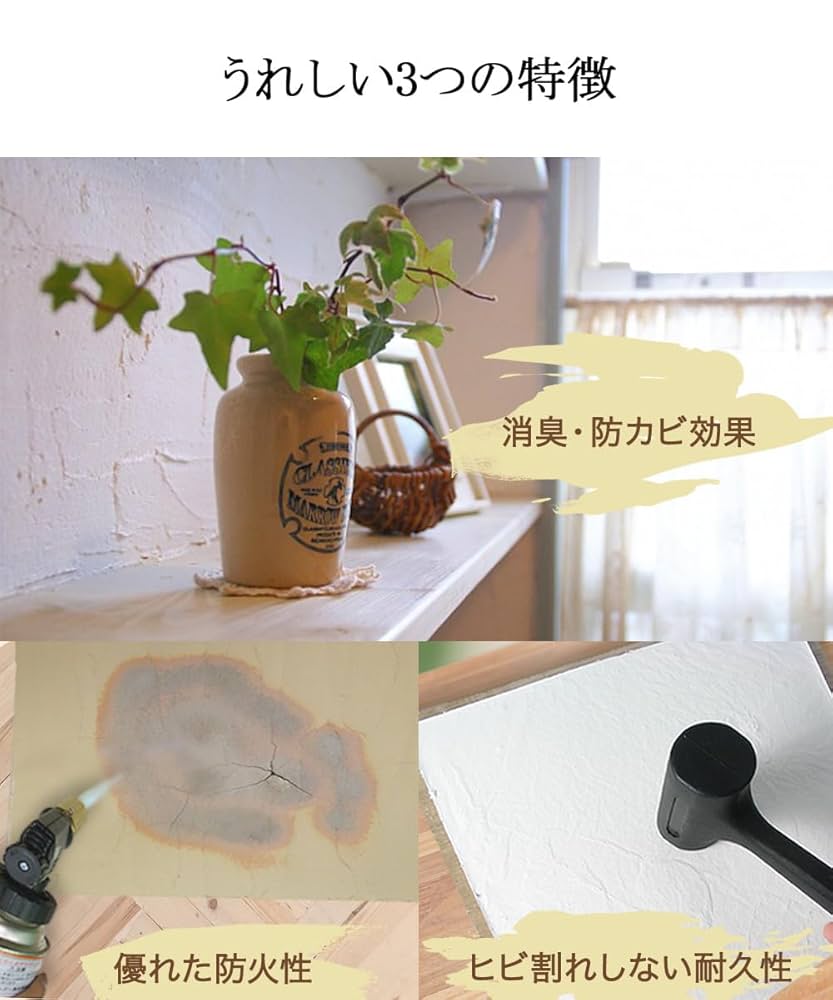 練り漆喰(未使用)オマケ付き 楽天市場】[1000円OFFクーポン配布中]漆喰 簡単 ぬり壁 ひとりで
