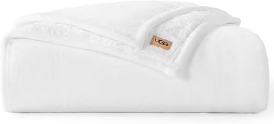 UGG Nita Twin Blanket, Reversible Plush Fleece, 66" x 90", White