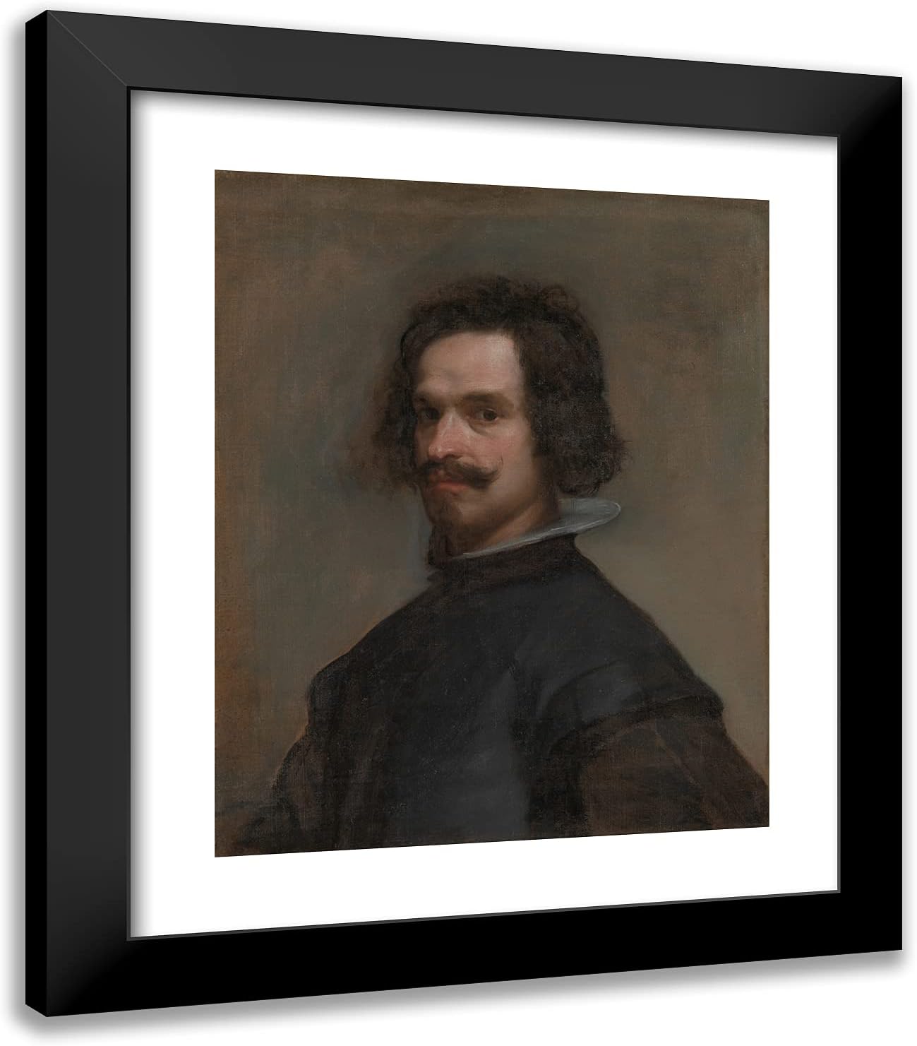 ArtDirect Velazquez, Diego 20x23 Black Ornate Framed Art Print with Double Matting Titled: Portrait of a Man II