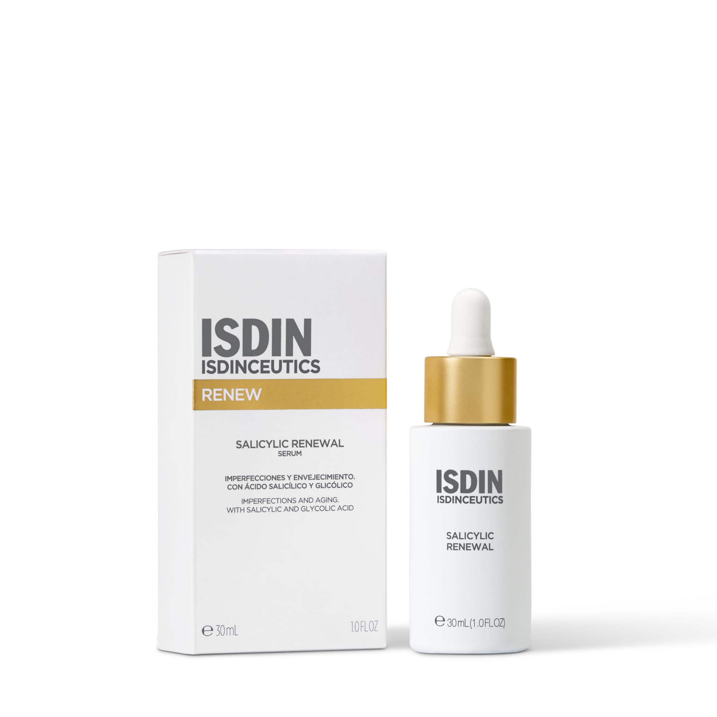 ISDIN ISDINCEUTICS Salicylic Renewal Gesichtsserum mit Salicylsäure, reduziert Unvollkommenheiten und Falten, Anti-Aging, schnelle Absorption, leichte Textur, 30 ml