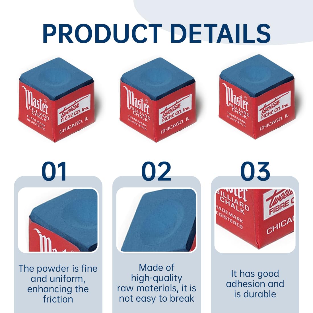 6 pezzi Gessetti Biliardo,Gesso da Biliardo,Standard Gessetto Biliardo,Gessetti per Stecche da Biliardo,Gessi Biliardo,Gessetto da Biliardo,Pool Cue Cubes