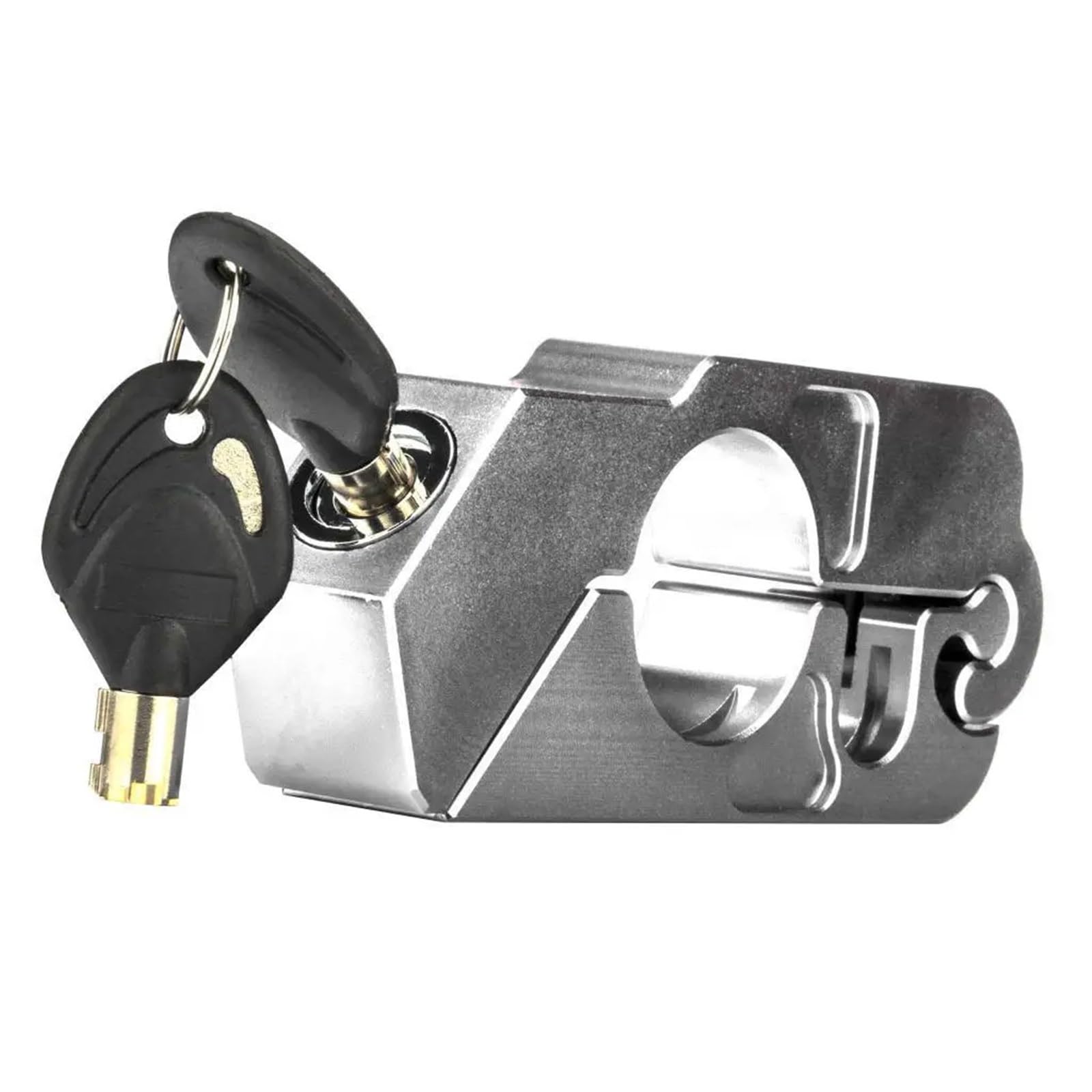 Chain Lock Scooter ATV Dirt Bikes Auto Motorcycle Handlebar Lock Brake Silver Motorbike Lock
