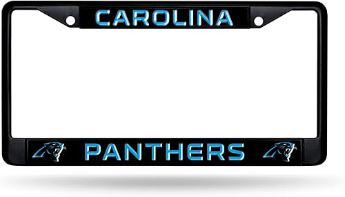 Miniatura 51 de Rico Industries Marco cromado negro de fútbol de la NFL, con inserciones de plástico, 12 x 6 pulgadas, accesorio para automóvil y camión