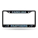 Rico Industries NFL Football Carolina Panthers Black Chrome Frame with Plastic Inserts 12 x 6 Car/Truck Auto Accessory