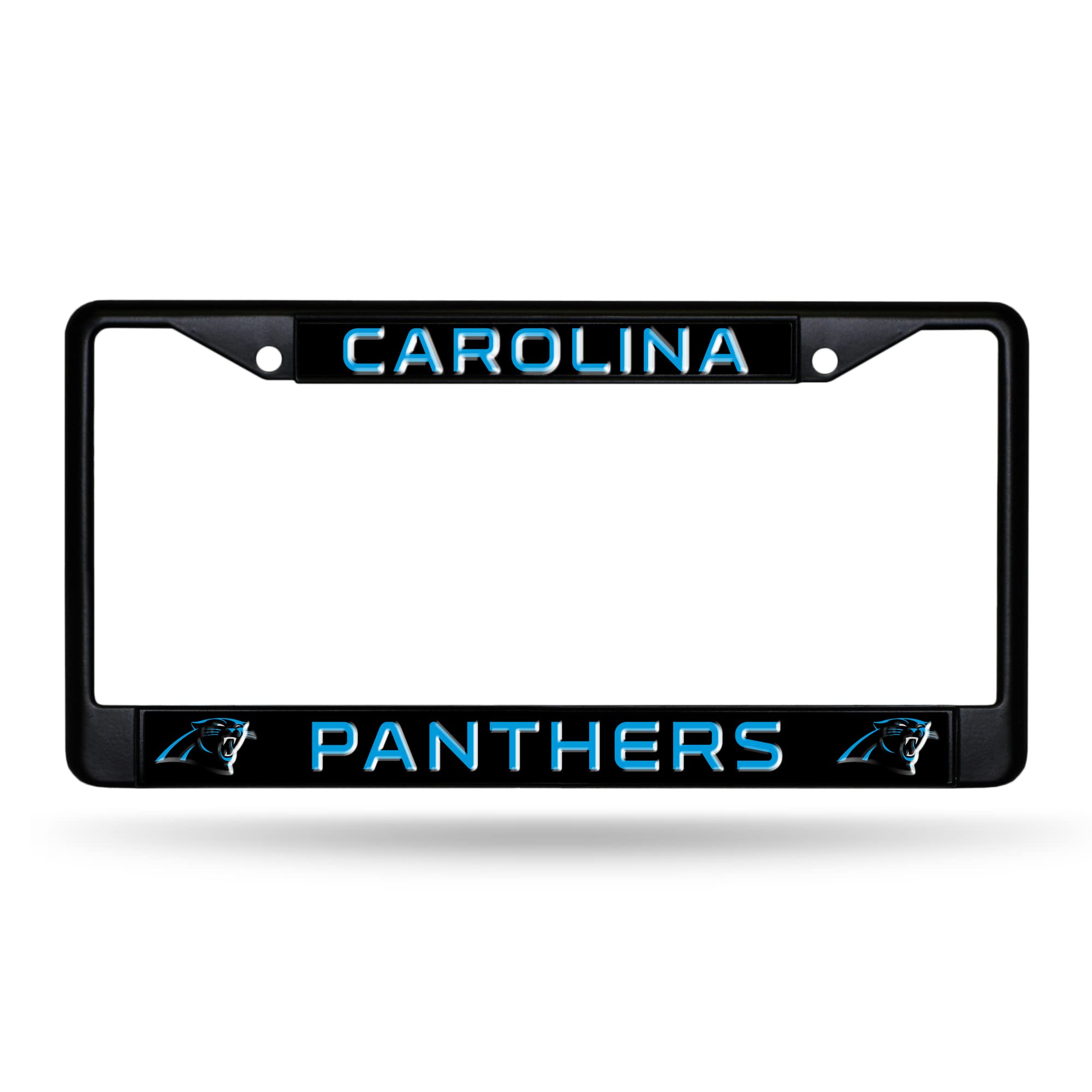 Rico Industries NFL Football Primary Black Chrome Frame with Plastic Inserts 12" x 6" Car/Truck Auto Accessory