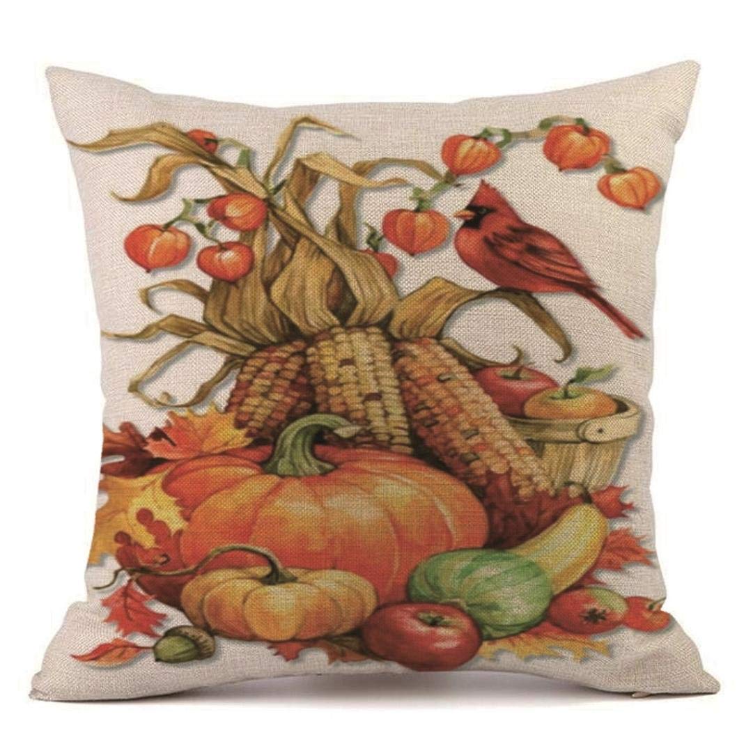 Pumpkin Throw Pillow Cover Halloween Cushion Case 18 x 18 Inch (06)