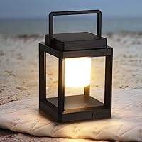 RIDALUX Solar Lantern Outdoor Table Lamp - Portable Waterproof Hanging LED Lights for Patio Camping Garden, 3 Brightness Modes