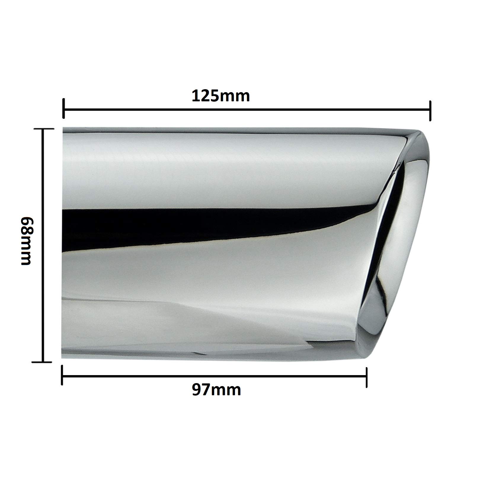 L&P A308 - Embellecedor de tubo de escape ovalado cromo de acero inoxidable pulido compatible con 3 e90 e91 prefacelift año de fabricación Embellecedor de tubo escape de 2004-2007 pieza repuesto