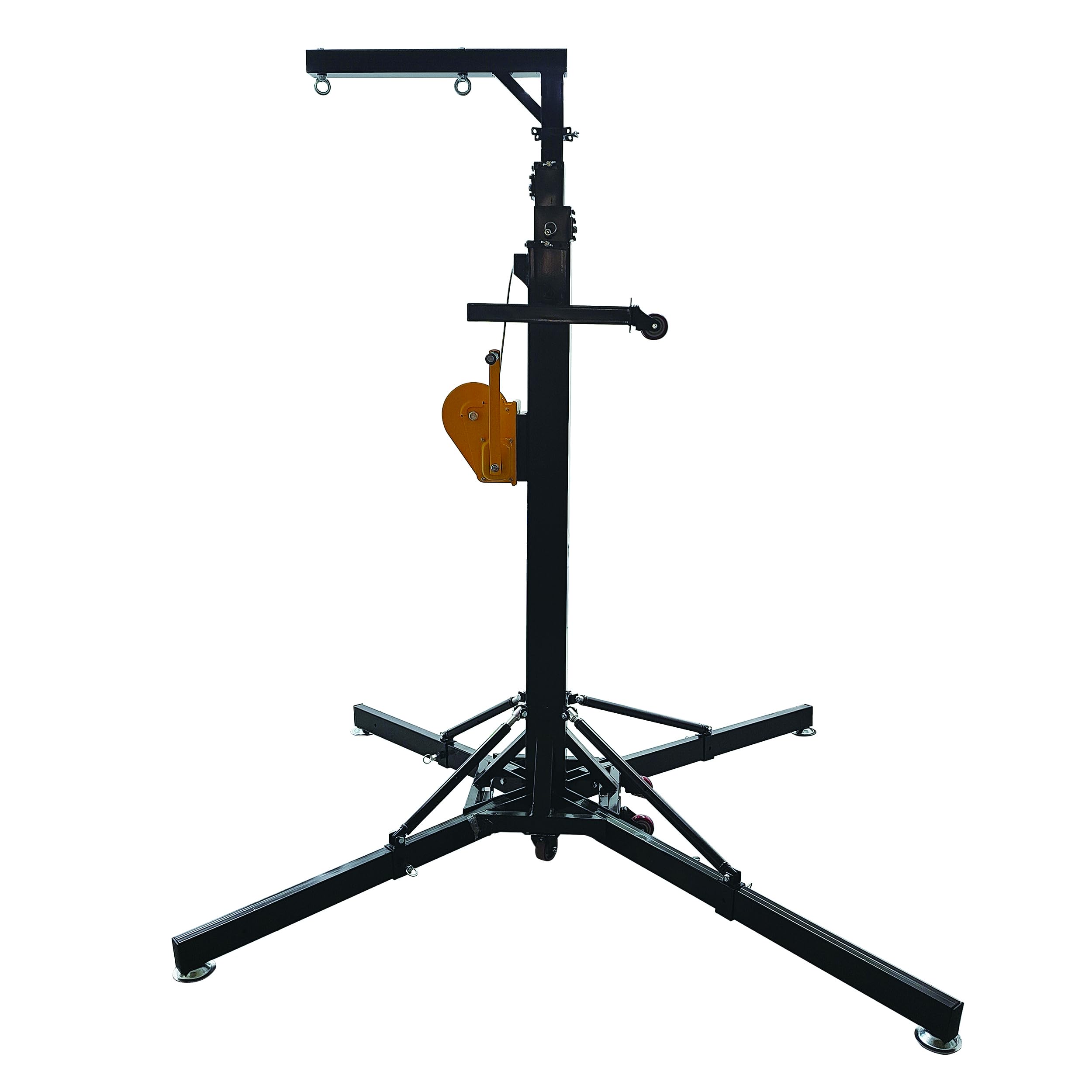 LGXEnzhuo Steel Audio Crank Stands, 6.5-19.6 ft Height Crank Up Stands, Telescoping Stage Speaker Stands, 4 Support Legs and 4 Moving Casters, 550LB Load Capacity