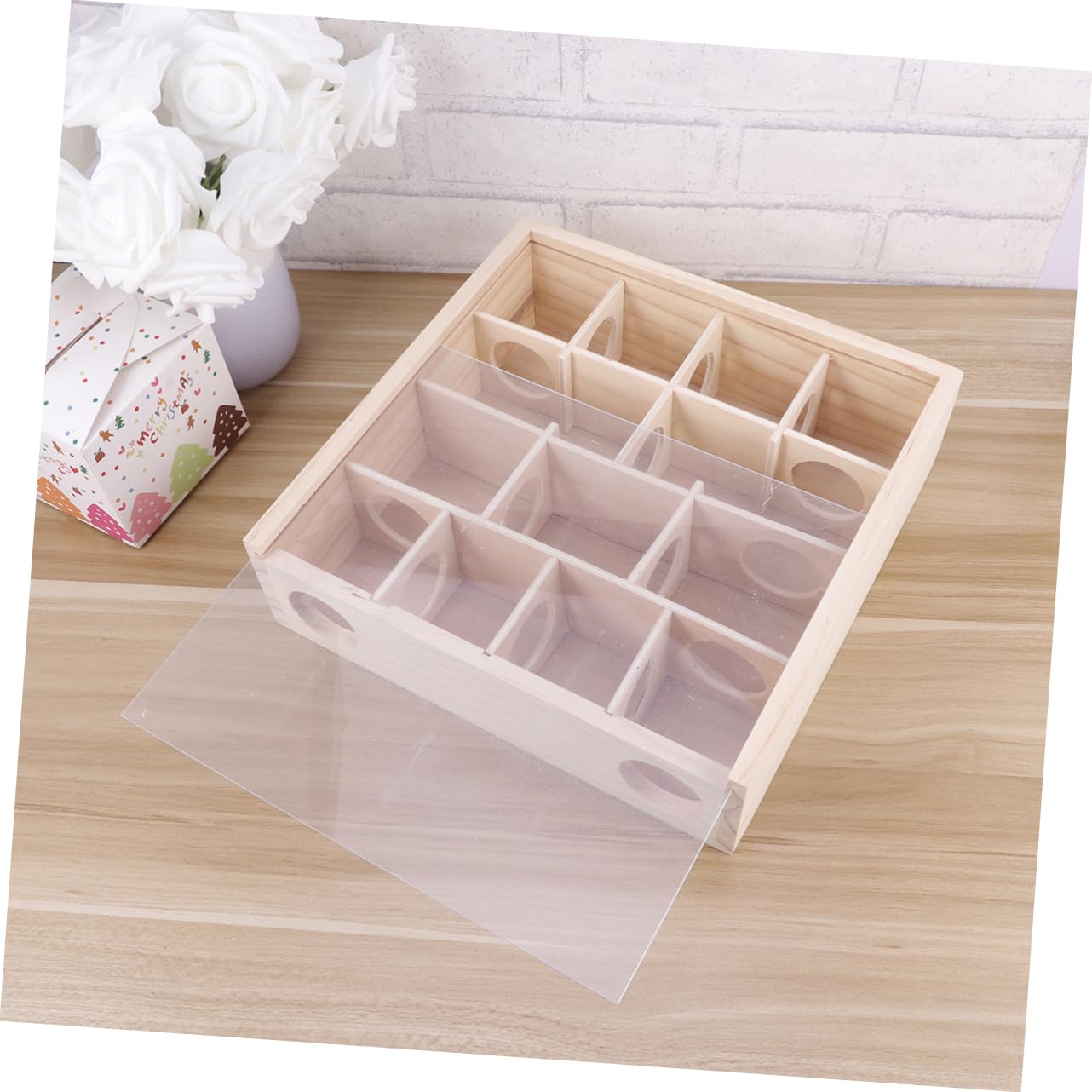 INOOMP Holzlabyrinth für Hamster, Mäuse und Ratten mit Glasabdeckung