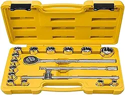 Jogo de Soquete Estriado Aço Cromo Vanádio 43600/017 Tramontina C/17pçs, Modelo: 43600017