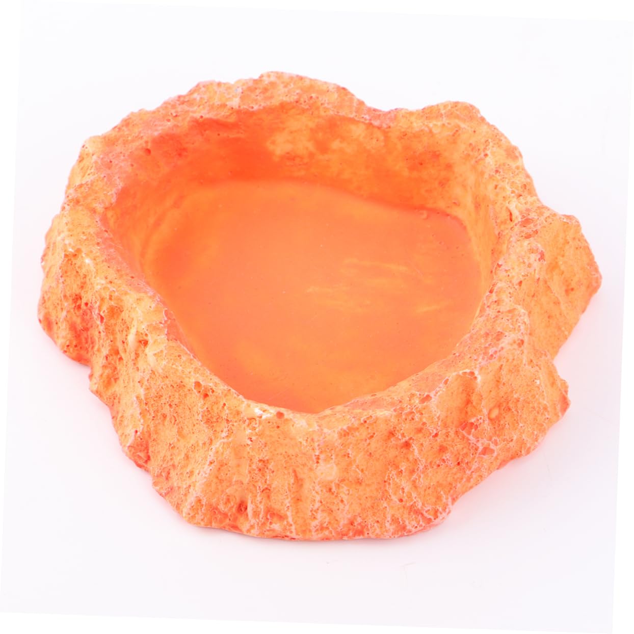 Mikikit Reptile Feeding Bowl Odorless Crawling Food Dish with Non Skid Surface for Lizards and Turtles Thickened Water and Food Storage Container Orange