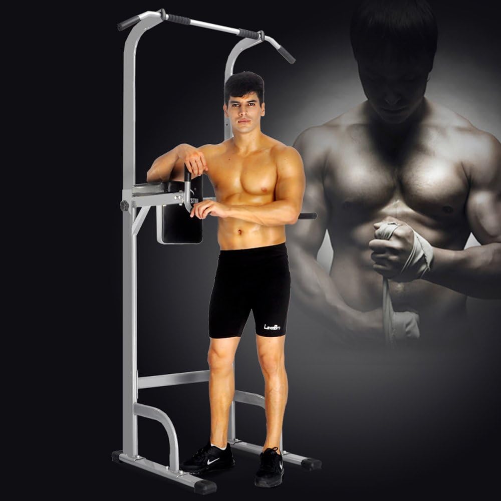 Ainfox Power Tower, Capacity 550 Lbs Pull Up Bar Tower Dip Stands Fitness Gym Office : Sports & Outdoors