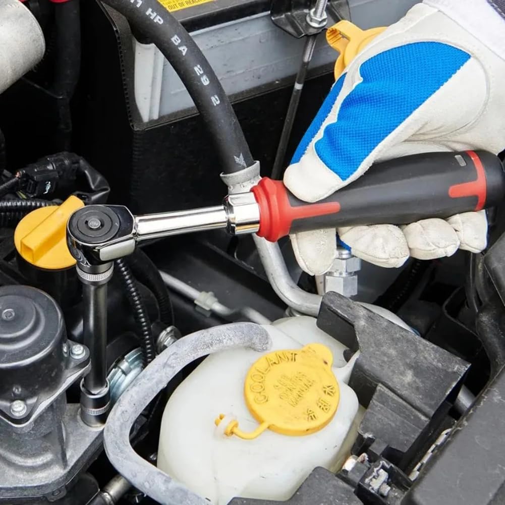 Juego de Llave de Carraca Eléctrica Inalámbrica Kit de Herramientas de Enchufe 2 en 1 Manual y Eléctrico