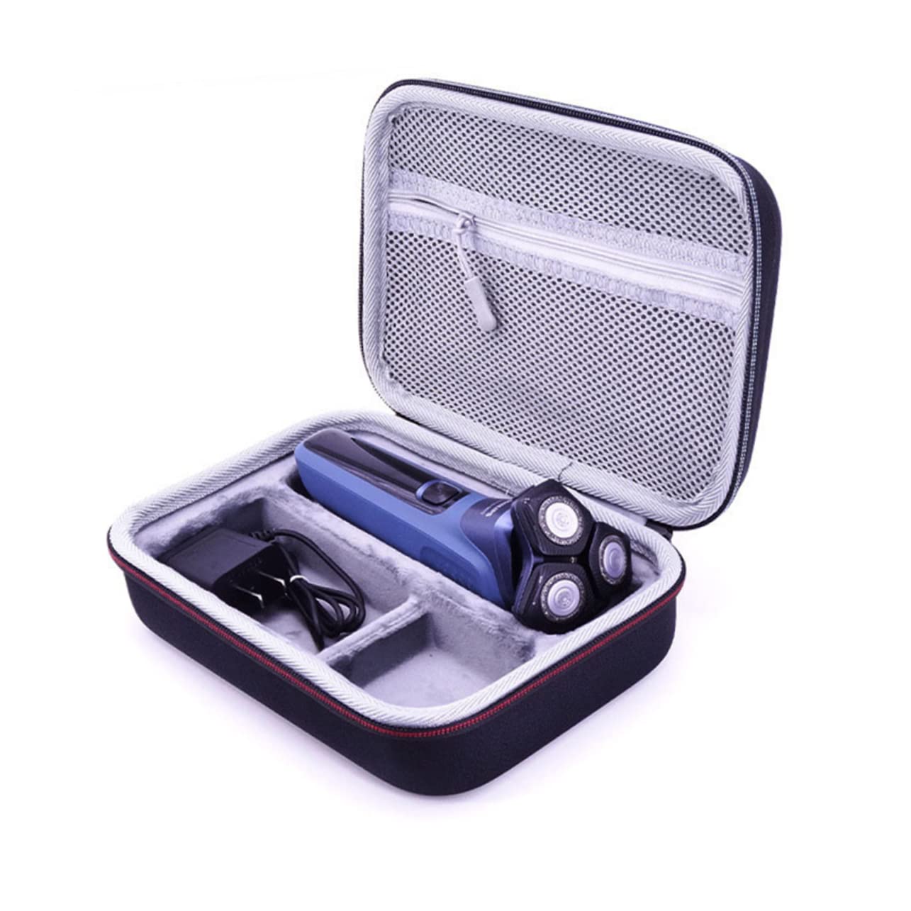 Custodia Protettiva da Viaggio per Rasoio, Borsa da Toilette Appendere in EVA, Organizer Portatile per Rasoio e Accessori, Nero