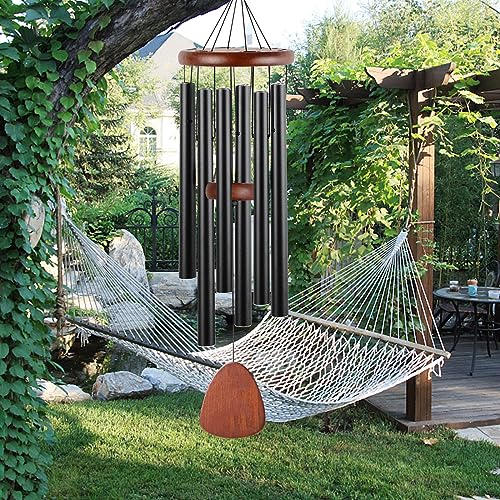 Large Aluminum Wind Chimes for Zen Atmosphere, Suitable for Indoor, Outdoor, Garden, Balcony, Lawn, Hall, roof, Courtyard Decoration, with Wind Catcher, Classic Black, a Best Unisex Gift - Thumbnail 3
