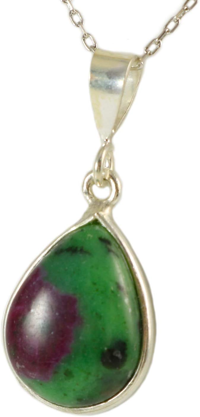 Sterling Silver 925 Teardrop Pear-Shape Gemstone Handmade Pendant Necklace for Women