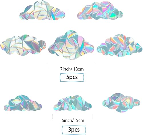 Miniatura 2 de GORGECRAFT Adhesivos para ventana grande con diseño de arco iris 3D, adhesivos de alerta anticolisión, no adhesivos, decoraciones de vinilo