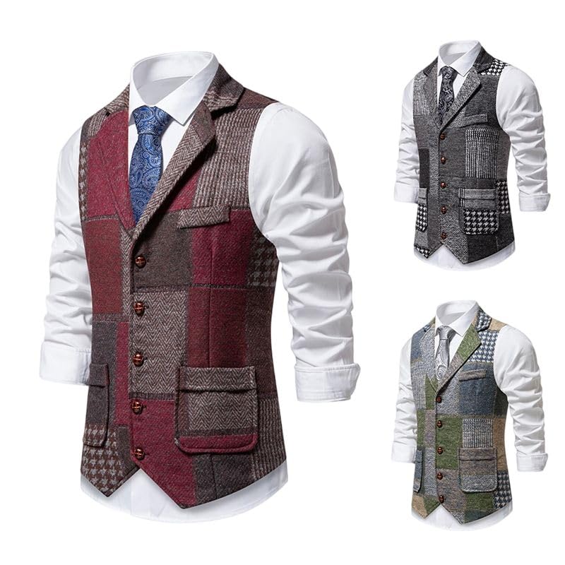 Chaleco de traje de rayas para hombre un corte ajustado elegante gris 5