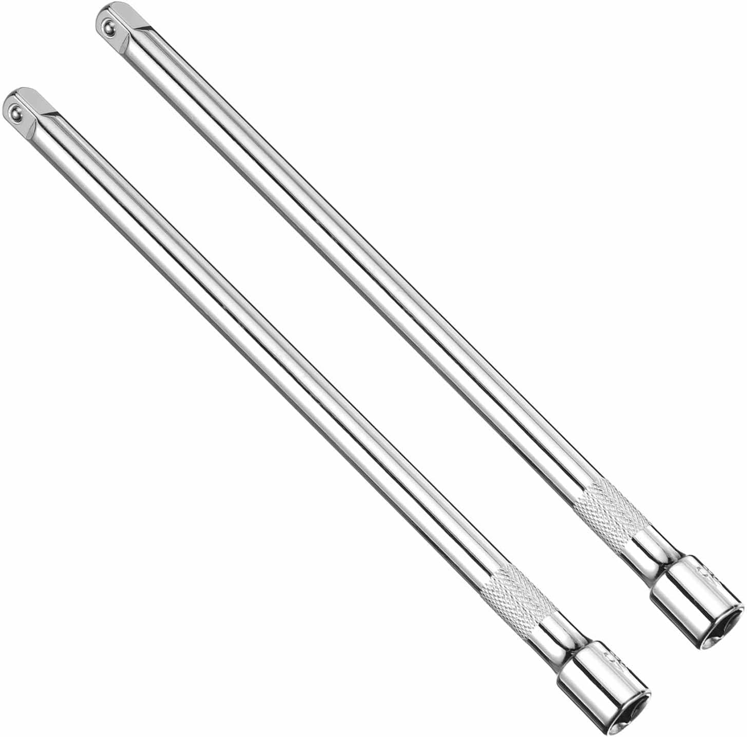 HARFINGTON 2pcs Socket Extension Bar 3/8" Drive 10" Long Extension Bars Impact Driver Ratchet Wrench Adapter Tool for Square Drive Axle Nut Sockets