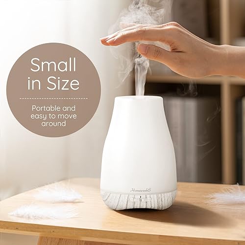 Miniatura 4 de Difusor de aceites esenciales Difusores de aromaterapia: 3.4 fl oz Difusor base de madera blanca x 1 y 550 difusor x 1 y 10 aceites Set