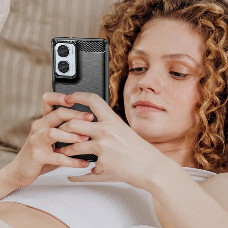 Image of Hybrid Carbon Fiber Back Case for Moto Edge 50 Fusion (Black)