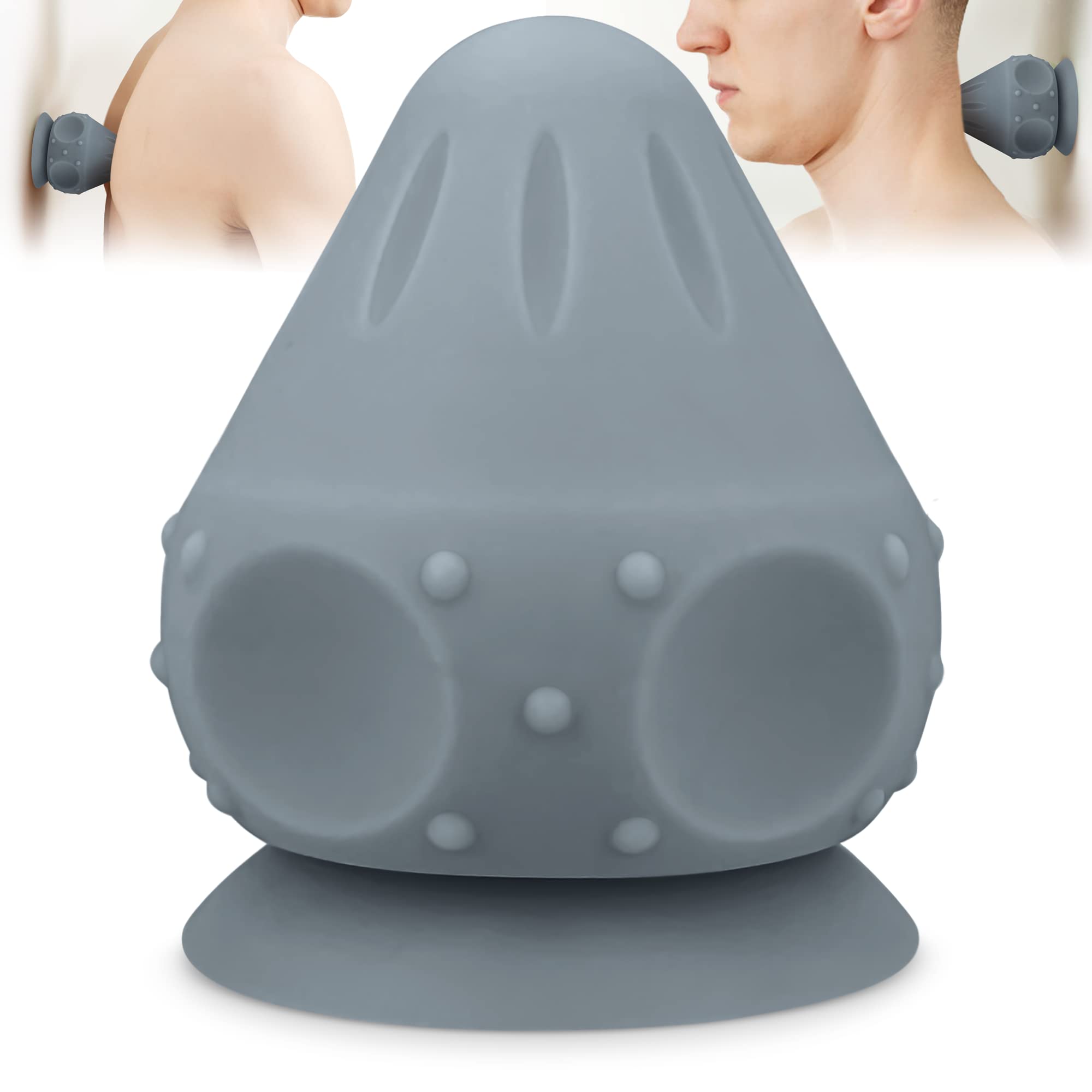 Mountable Massage Ball Myofascial Release Tool, Back Neck Plantar Fasciitis Sore Muscles Trigger Point and Deep Tissue Massage (Gray)