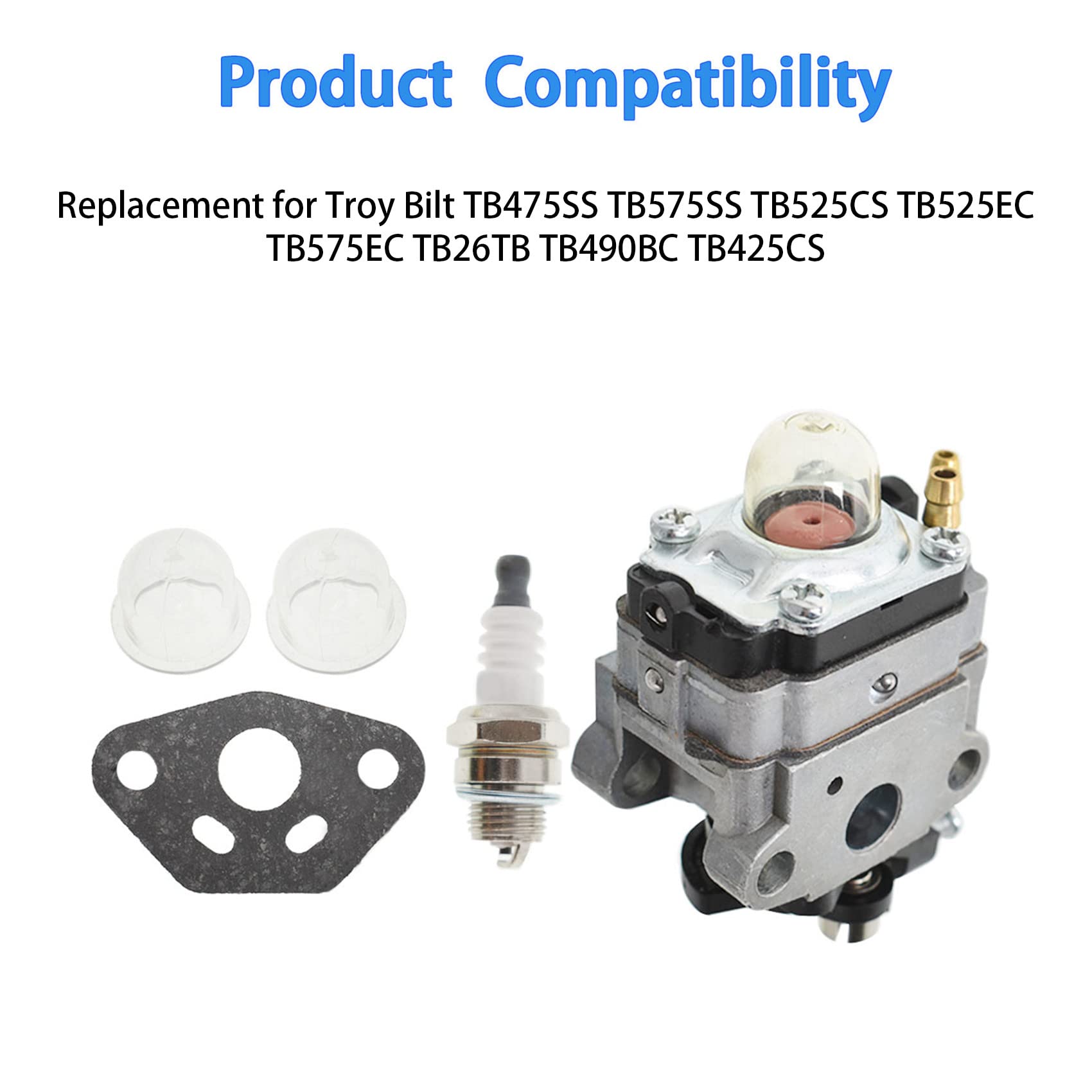 753-05251 Carburetor For Troy-Bilt TB26TB TB475SS TB575SS TB525CS Trimmer  Carb