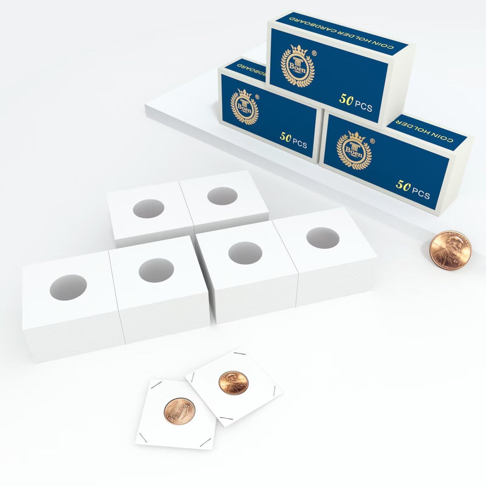 Boen 150PCS Coin Flips 20.5mm/(0.8 Inch). Coin Flips for Penny, Dime. Coin Holders for Colletors The Coin Collection Supplies The Coin Cardboard Coin