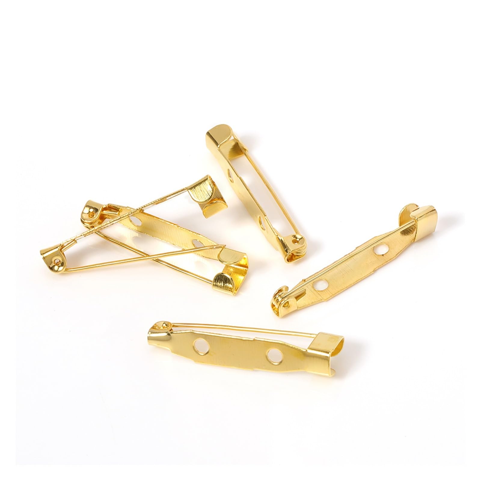 Xlandalyuefa Gold 50Pcs Metal Brooch Clip Base Pins Blank For Diy Jewelry Making Supplies(,35 Mm)