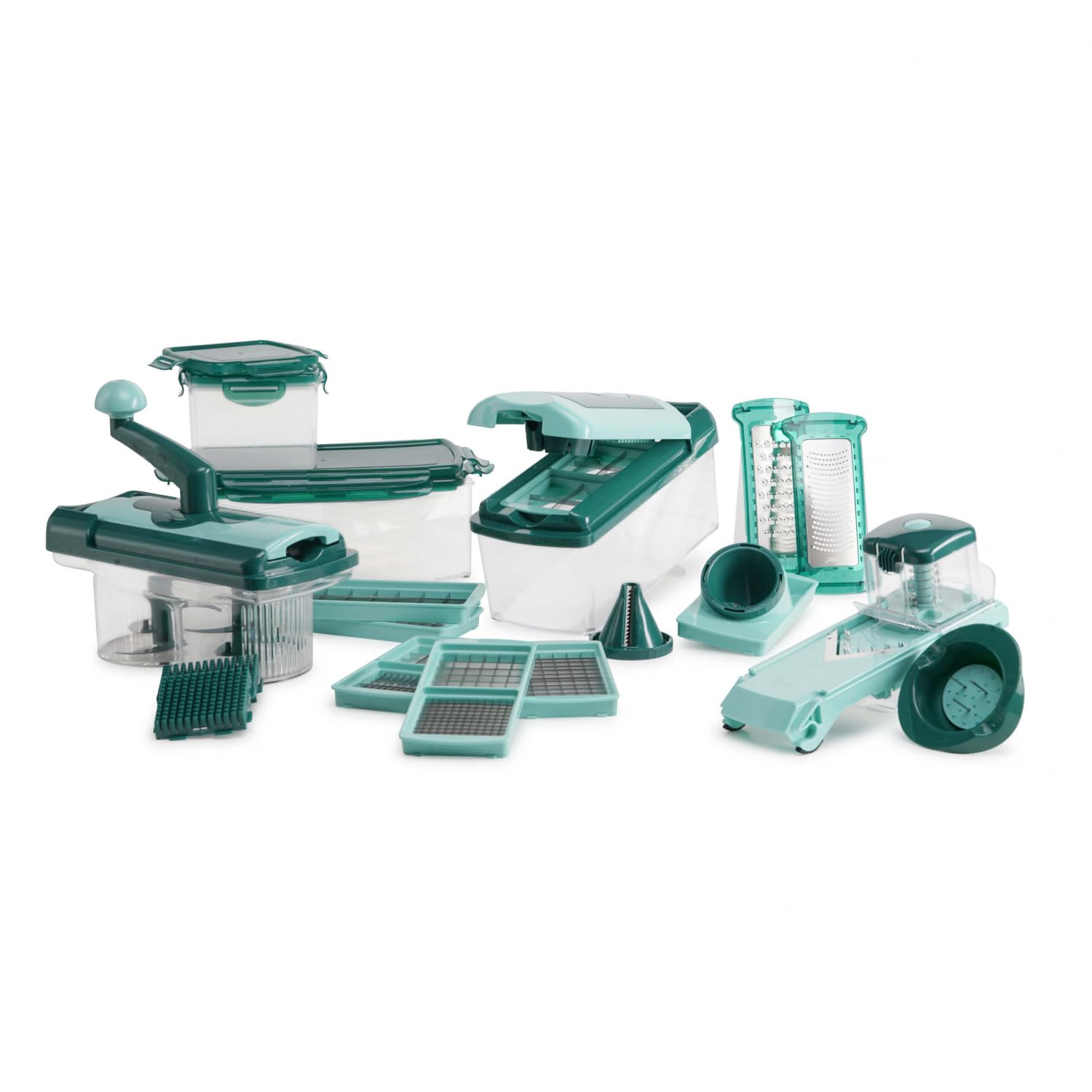 Genius Nicer Dicer Fusion Julietti inkl. Gratis Reib-Einsätze und Nicer Twist (Set 34-TLG.)
