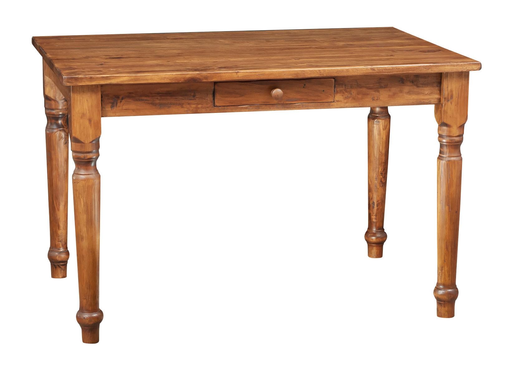 Biscottini Tavolo da cucina 120x80x80 cm Made in Italy | Scrivania vintage con cassetto | Tavolo legno massello di tiglio | Tavolo scrivania legno | Tavolo da pranzo per interni ed esterni Shabby
