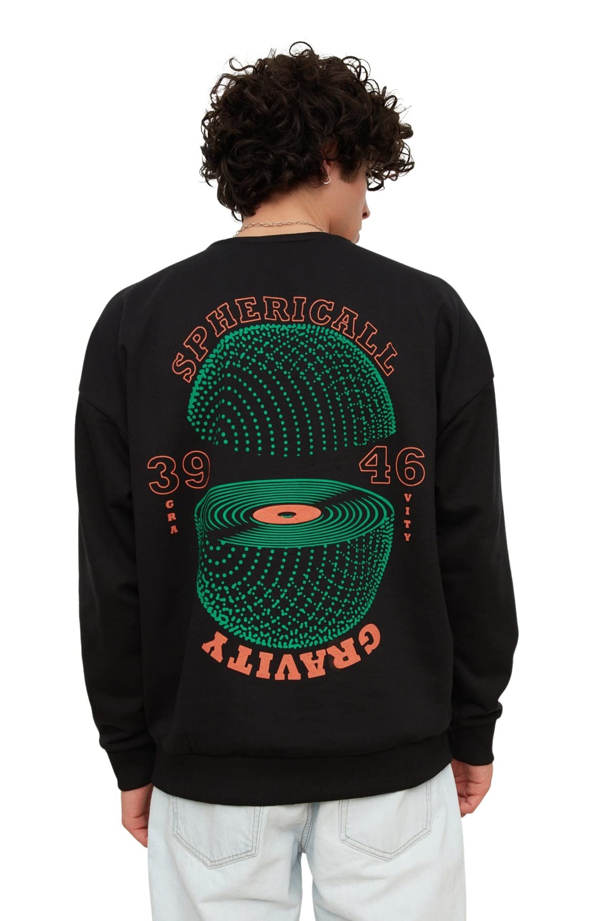 Trendyol Man young Regular Basic Crew neck Knit Sweatshirt Black