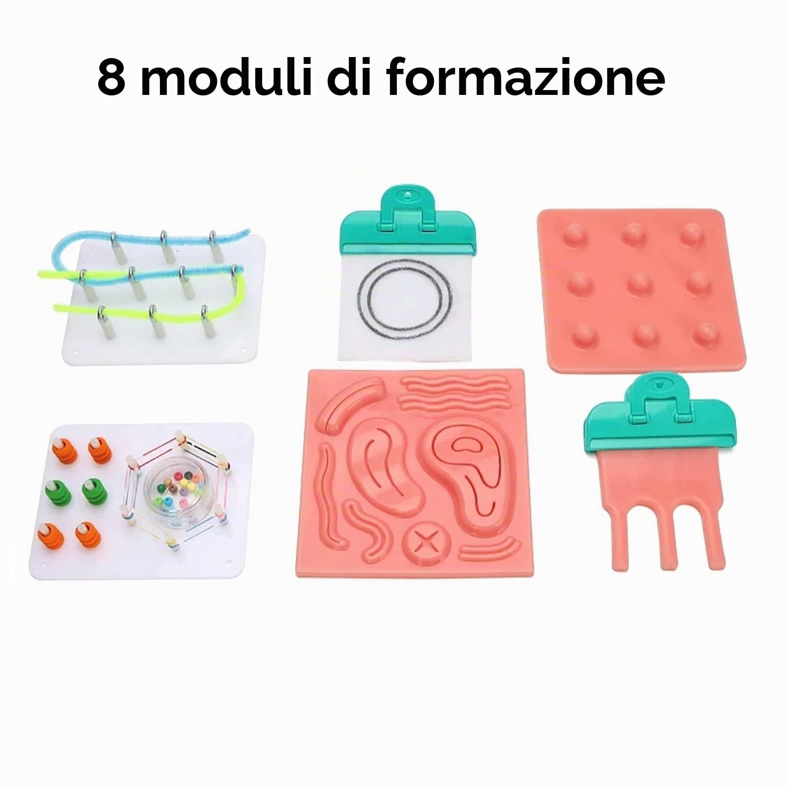 Scatola Di Addestramento Laparoscopico Pieghevole, Kit Di Strumenti Laparoscopici Medici Scatola Di Addestramento Simulazione Laparoscopica Con 4 Strumenti Chirurgici E 8 Moduli Di Formazione