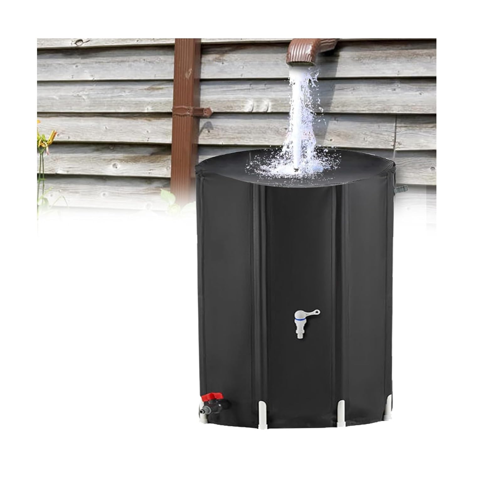 Depósito de almacenamiento de agua plegable portátil para jardín, colector de agua de lluvia con filtro para uso en exteriores y césped