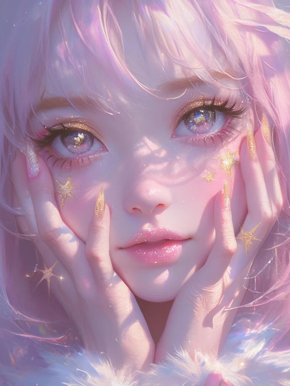 RKFLGEW 14CT Embroidery Kit Anime Girl Cross Stitch Starter Set for Adults DIY Needlepoint Kits Embroidery Patterns Home Decoration 40x50cm
