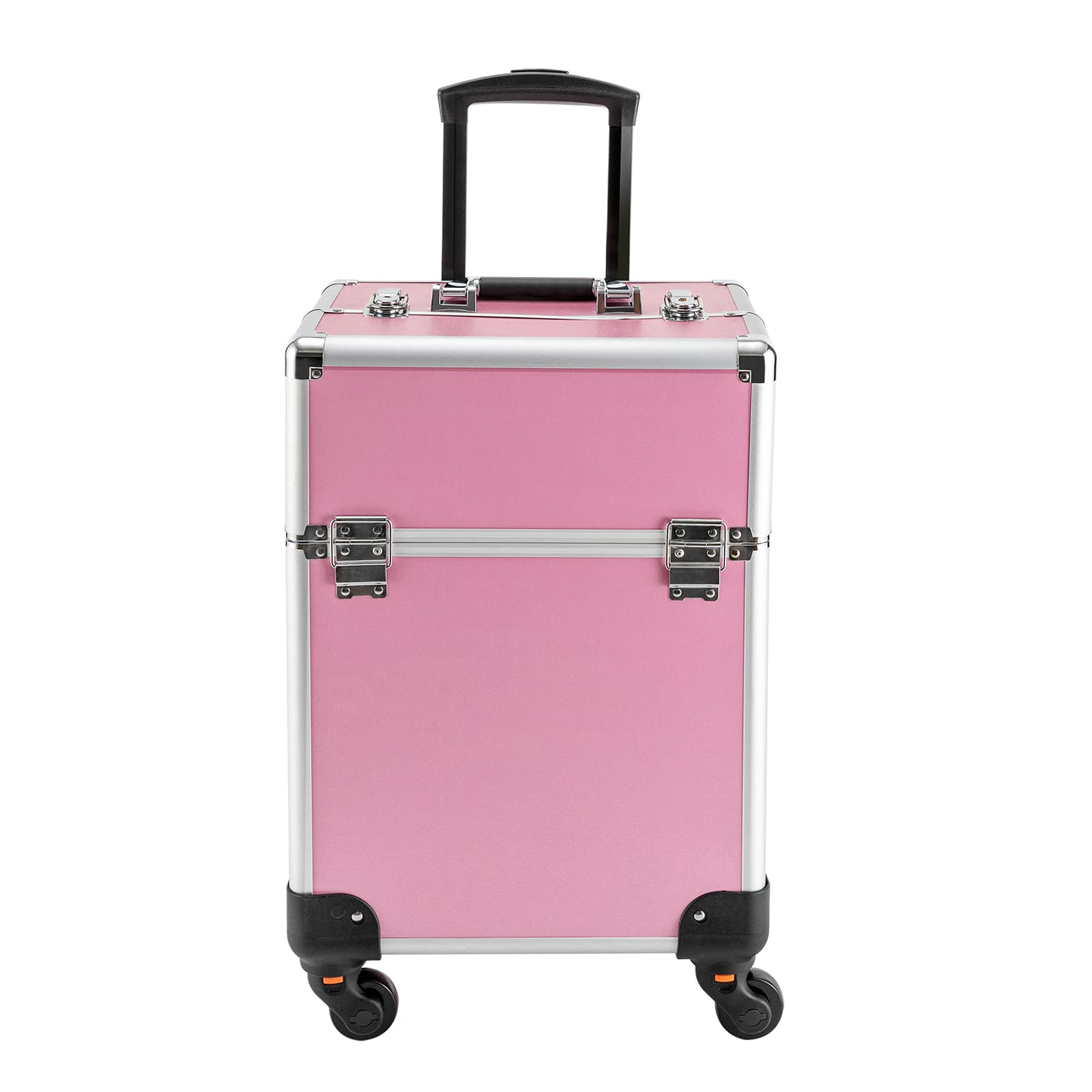 Kosmetikkoffer Damen Beautycase Makeup Koffer Trolley Schminkkoffer Reisen Friseurkoffer Mit Rollen Kosmetik Trolley Nageldesign Visagistenkoffer Nagelkoffer Beauty Case MäDchen (Pink)