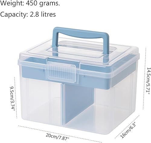 Miniatura 6 de Clear Craft - Caja de almacenamiento apilable con bandeja de almacenamiento, contenedor de almacenamiento multiusos de plástico para almacenar
