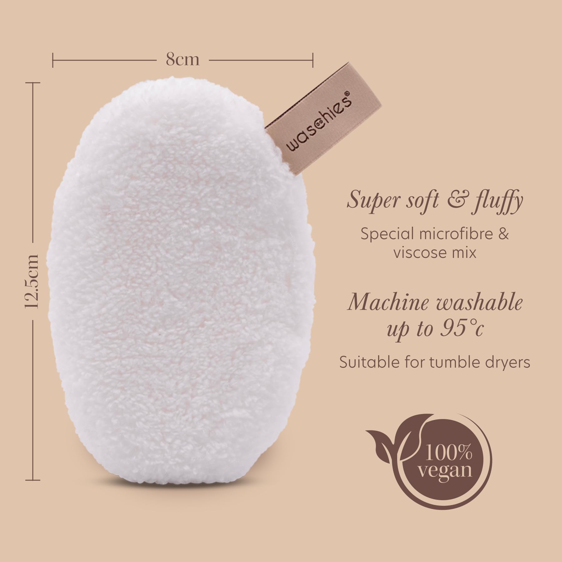 Waschies Reusable Makeup Remover & Face Cleansing Pads, Pack of 6 in White, Washable, Soft & Hypoallergenic - Image 3