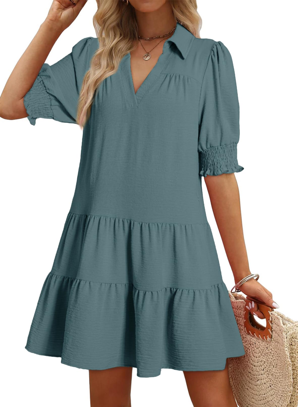 Dokotoo V-Neck Midi Dress
