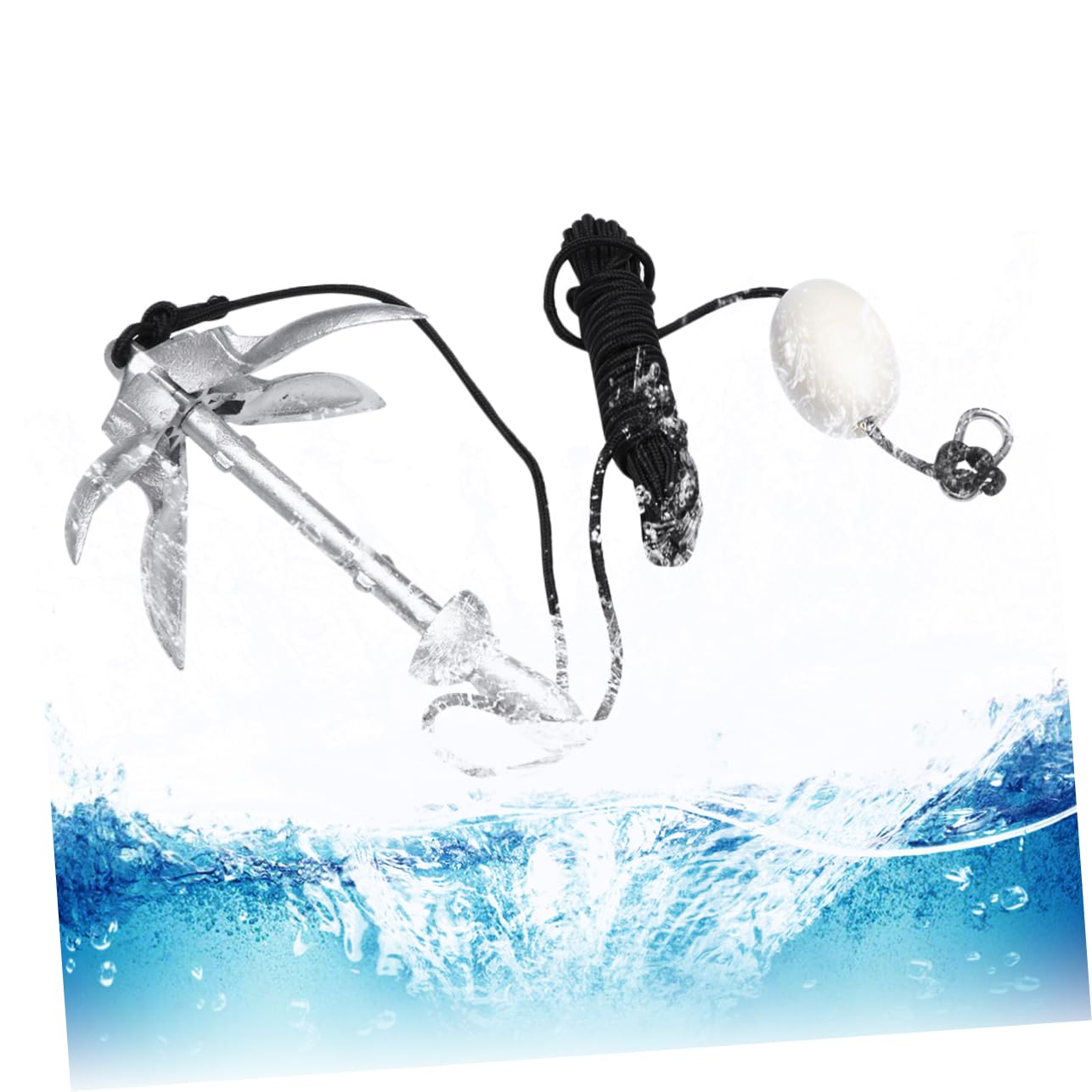 BESPORTBLE Ancla Marina Plegable De Metal De 4 Garras para Kayaks Canoas Y Cuerda De Aleatorios