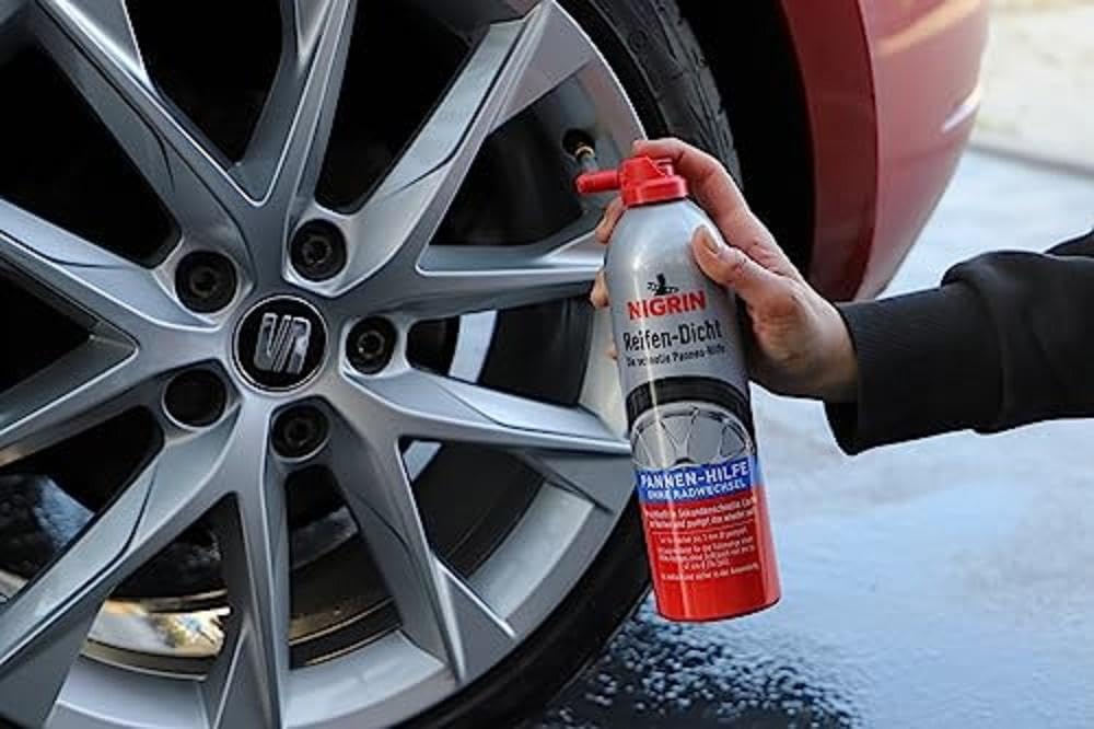 NIGRIN Lot de 6 flacons de 500 ml de mastic anti-crevaison instantané pour réparer les trous dans les pneus en un tour de main sans montage, neutre