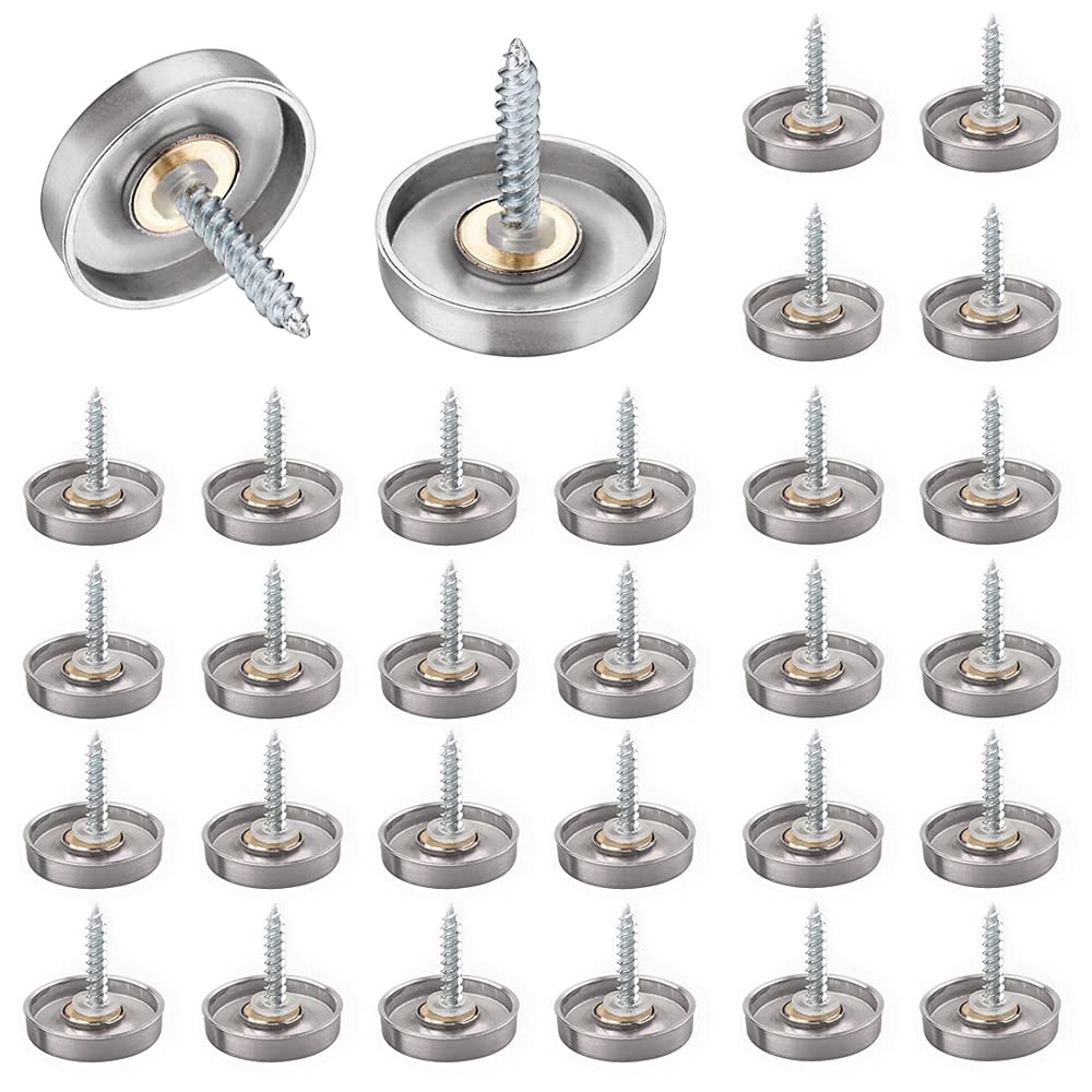 Viti A Specchio In Acciaio Inox 304 - 8 Pezzi Con Coperchio, Per Fissaggio Specchi E Decorazioni