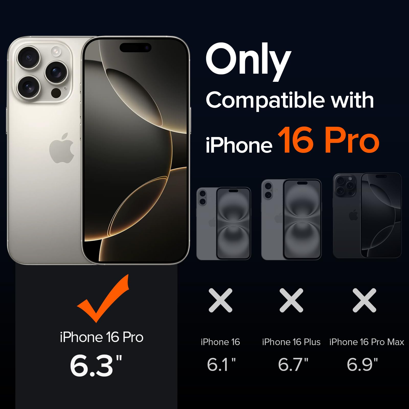 iVoler Cover Chiaro per iPhone 16 Pro con 2 Pezzi Pellicola Vetro Temperato, [Antiurto di Grado Militare][Protezione Fotocamera] Custodia Trasparente Sottile Anti-Ingiallimento Case - Titanio