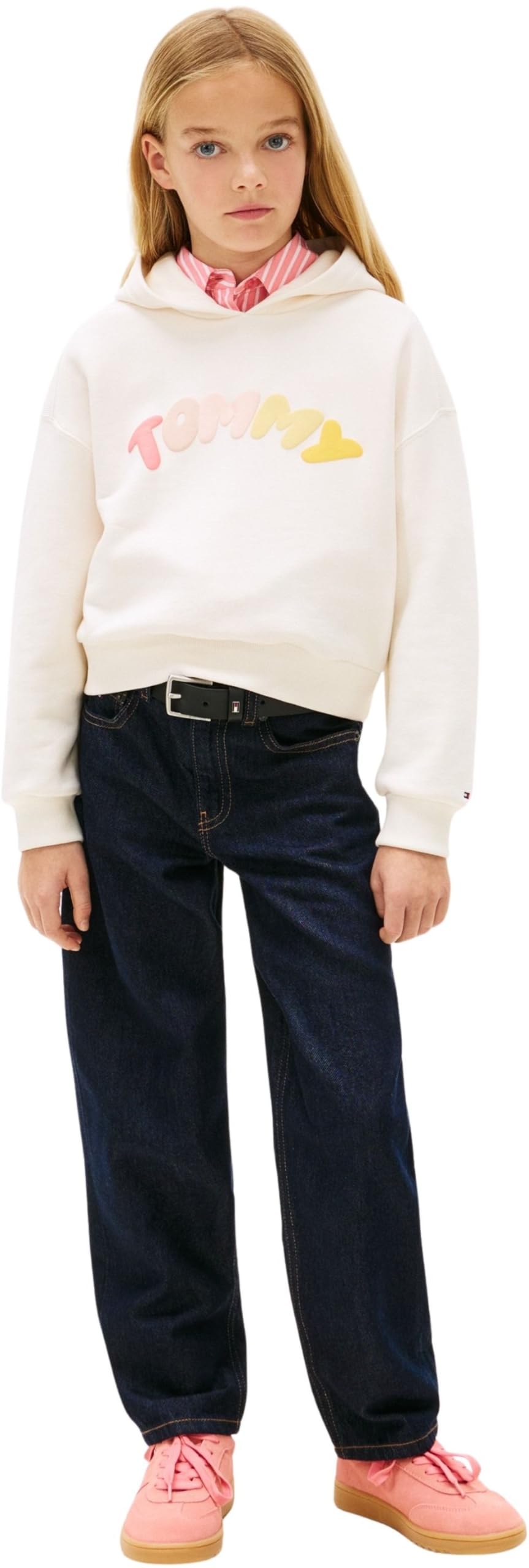 Tommy Hilfiger Tommy Puff Print Hoodie Kg0kg09241 Felpe Bambine e Ragazze (Pacco da 1)