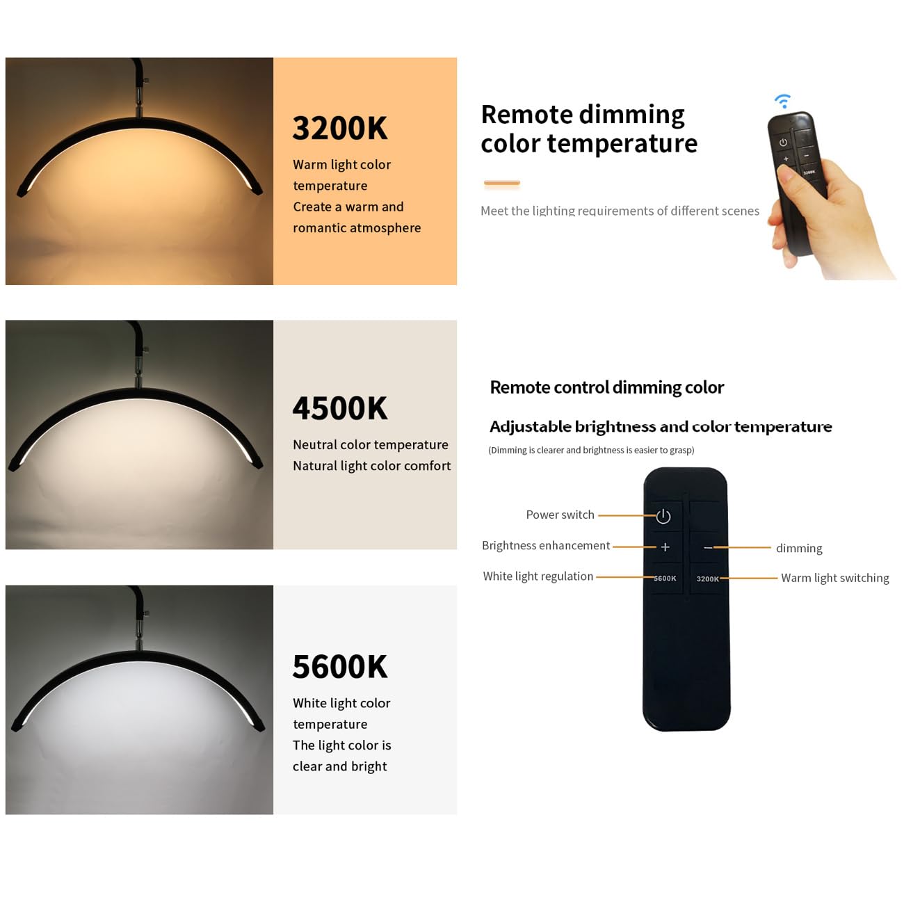 ayex LED Beauty Lampe 24 Zoll Standleuchte für Studio & Kosmetik weiß M6X